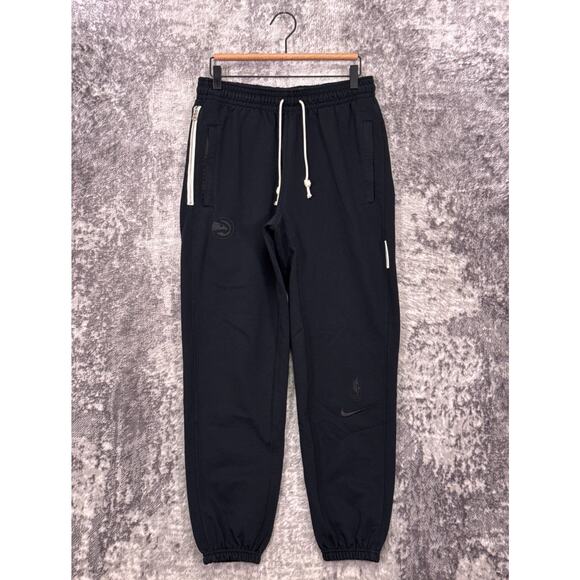 Nike Sweatpants Medium Mens Atlanta Hawks Player Issue Double Black Joggers